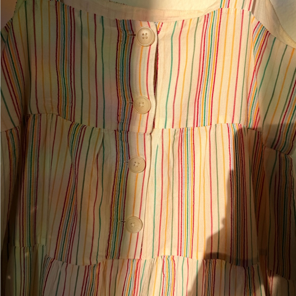 Madewell Button Back Multicolor Rainbow Striped M… - image 5